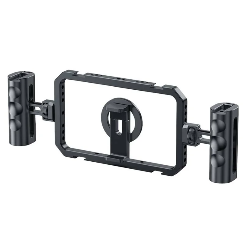 Stabilisateur de cage de caméra pour smartphone en alliage d'aluminium SCG-P03 avec cadre à double poignée magnétique, plage de clip de 61 à 85 mm