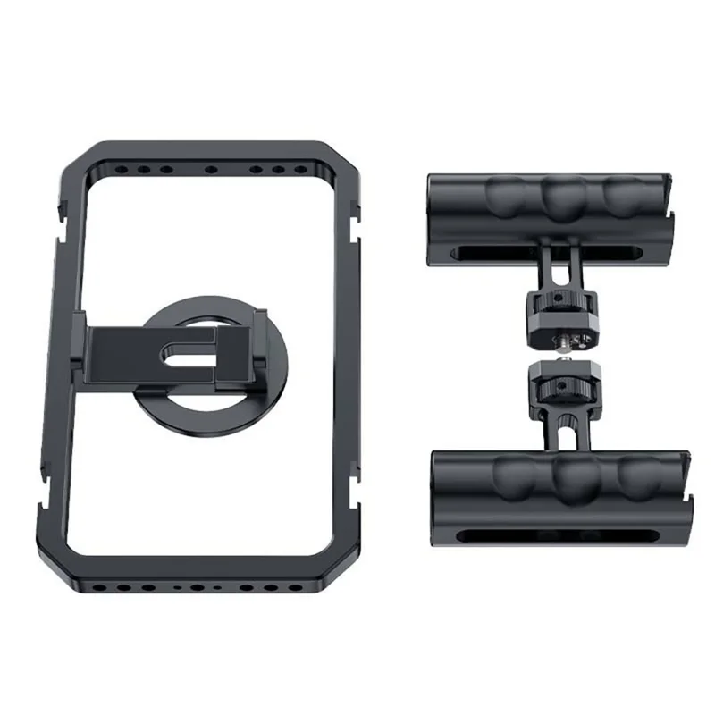 Stabilisateur de cage de caméra pour smartphone en alliage d'aluminium SCG-P03 avec cadre à double poignée magnétique, plage de clip de 61 à 85 mm