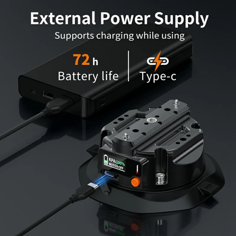 SX-PJ01 4.5 inch Action Camera Electric Suction Cup with Smart Digital Display HD Camera Shooting Stand for Car Panoramic Photography