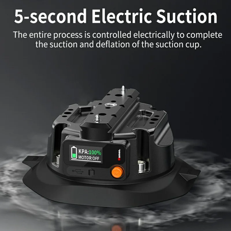 SX-PJ01 4.5 inch Action Camera Electric Suction Cup with Smart Digital Display HD Camera Shooting Stand for Car Panoramic Photography