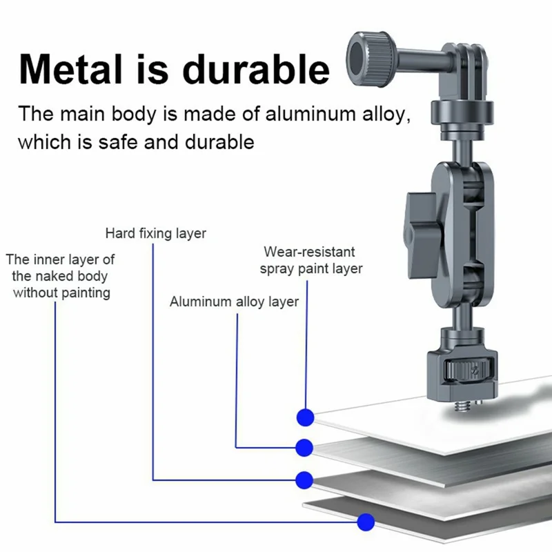 SX-Pj29 قوس ذراع سحري للسيارة قابل للتعديل 360° برأس كروي مزدوج، حامل هاتف مقاوم للانزلاق لتصوير الكاميرا