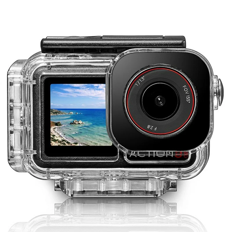 030 164FT / 50m Estojo à Prova d'Água para DJI Osmo Action 5 Pro / 4 / 3 Habitação de Mergulho em ABS com Lente Plana de Vidro Grande