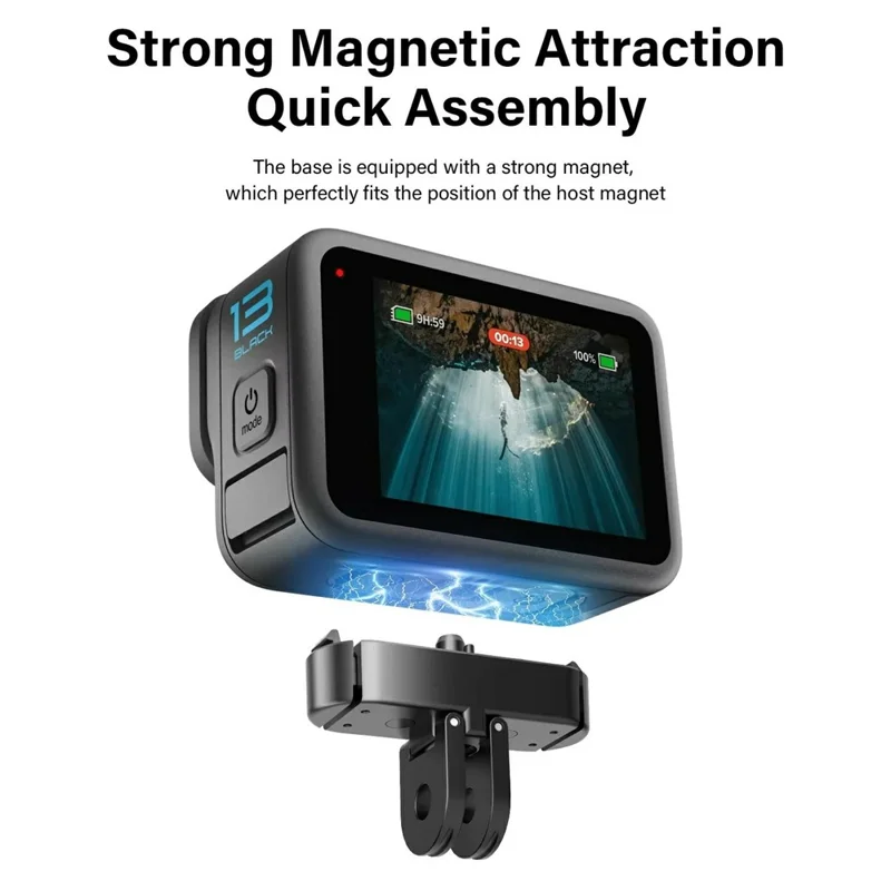 GP13-01 Per GoPro Hero 13 Black Adattatore di montaggio magnetico a rilascio rapido in metallo Accessorio per fotocamera