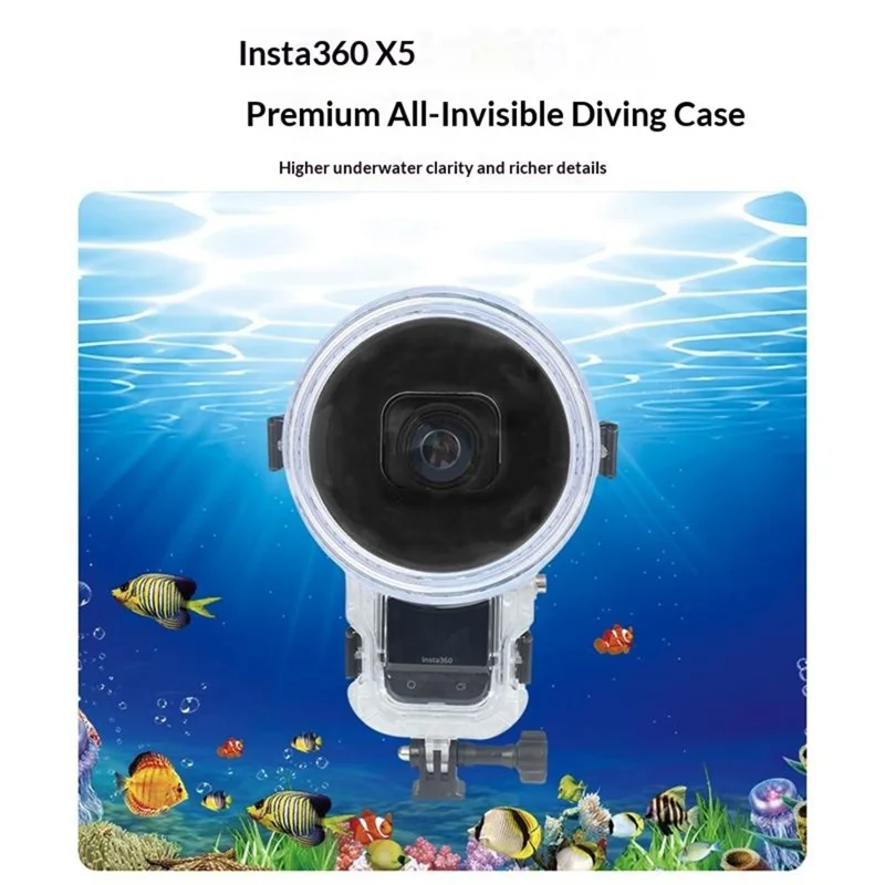 Voor Insta360 X5 Actioncamera Waterdichte Beschermhoes Onzichtbare Duikhoes 50m Diepte Onderwaterbehuising
