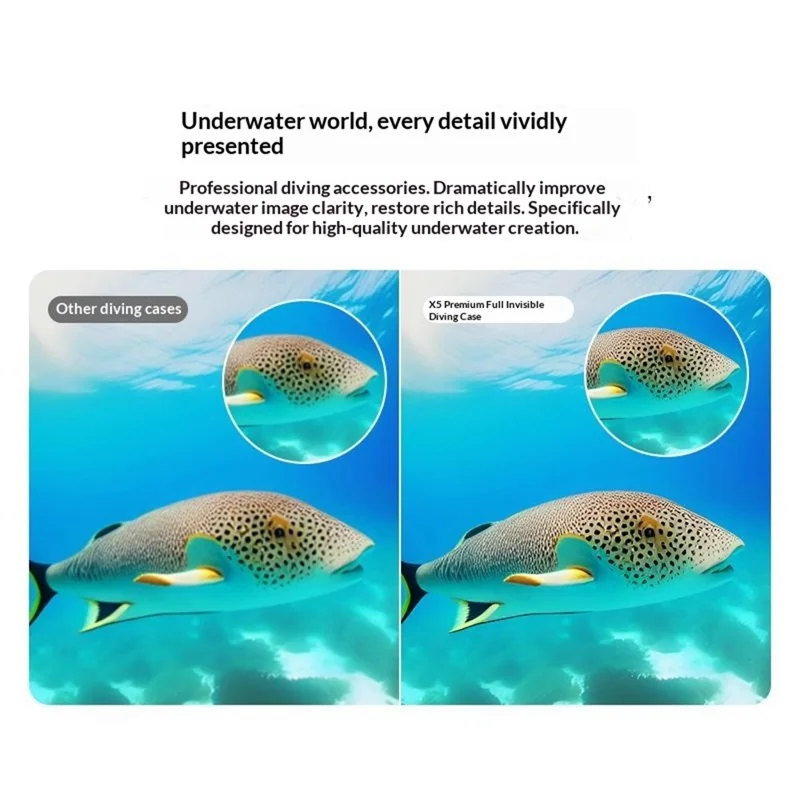 Voor Insta360 X5 Actioncamera Waterdichte Beschermhoes Onzichtbare Duikhoes 50m Diepte Onderwaterbehuising