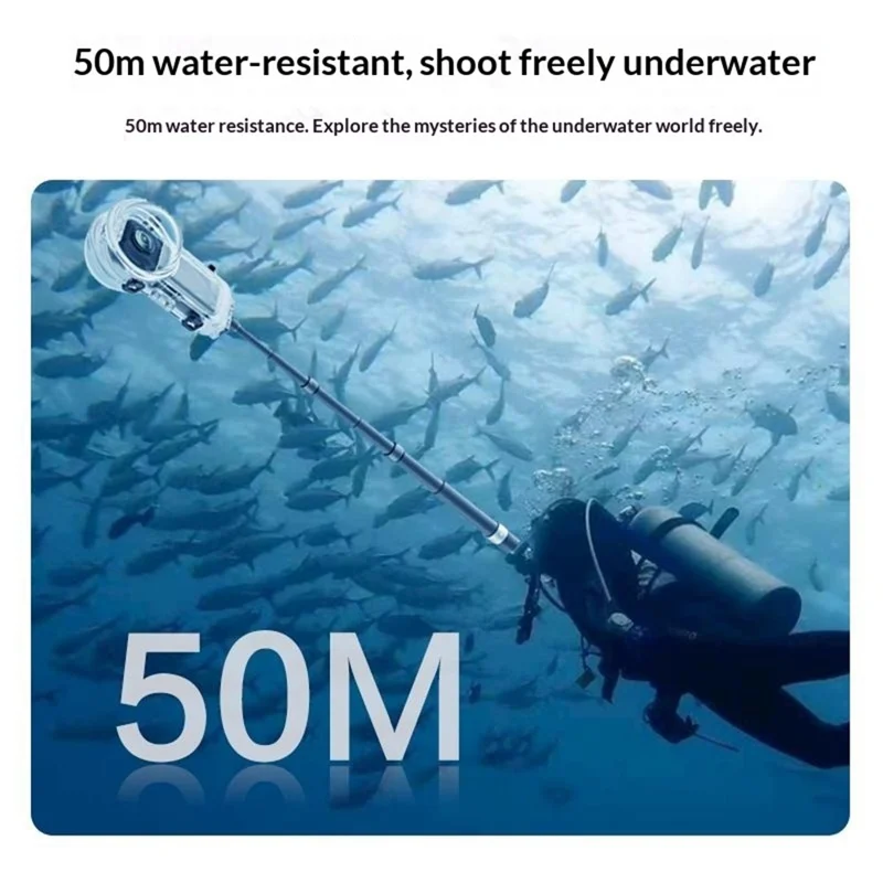 Voor Insta360 X5 Actioncamera Waterdichte Beschermhoes Onzichtbare Duikhoes 50m Diepte Onderwaterbehuising