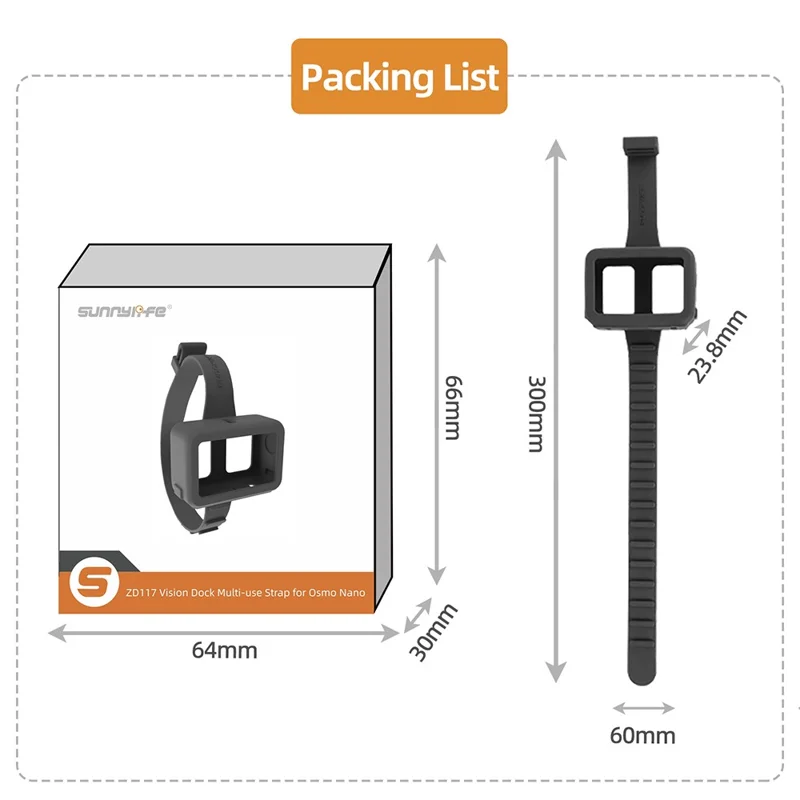 SUNNYLIFE ON-ZD117 For DJI Osmo Nano Integrated Silicone Case with Strap Camera Protective Cover
