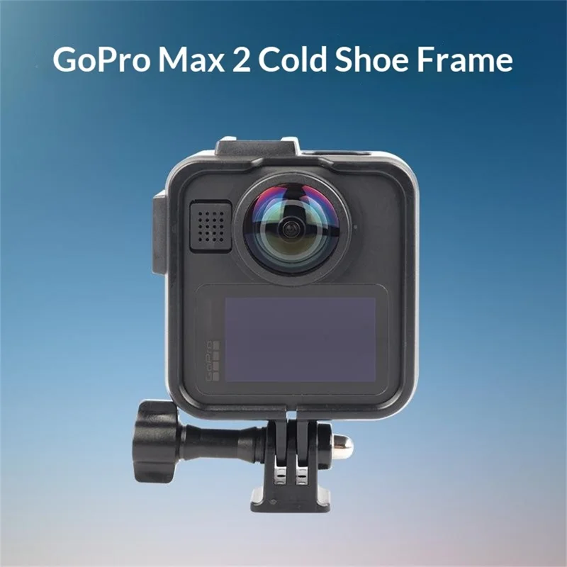 For GoPro MAX2 Hard PC Camera Cage Expansion Frame Protective Case with Cold Shoe Mount Action Camera Accessory