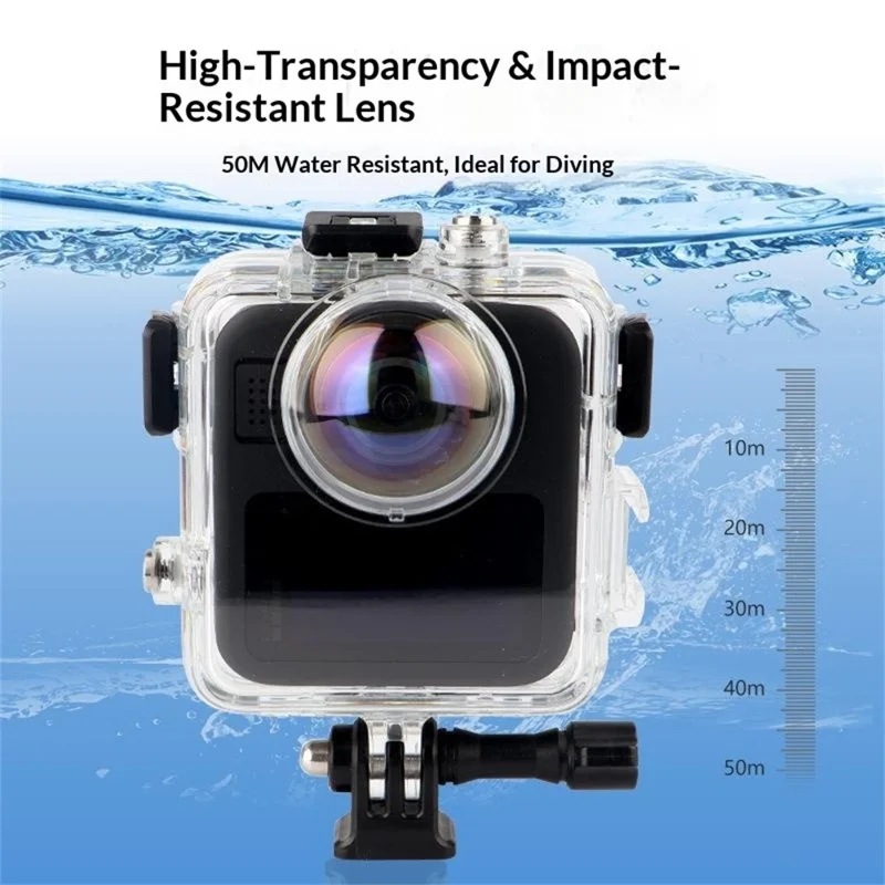 Voor GoPro MAX2 50m Duikwaterdichte Actioncamcasing Panoramisch Actioncambeschermhoes
