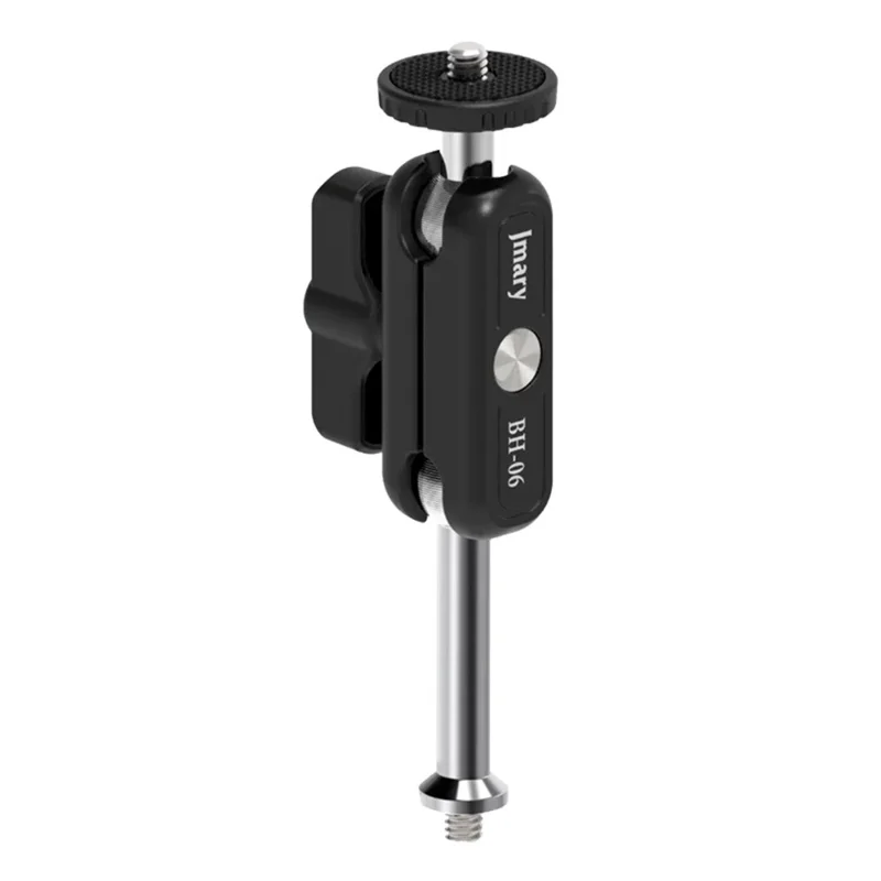 JMARY BH-06 Aluminiumlegering Magic Arm Holder med Dobbelt Kuglehoved 360° Rotation DSLR Kamera Video Udvidelsesbeslag