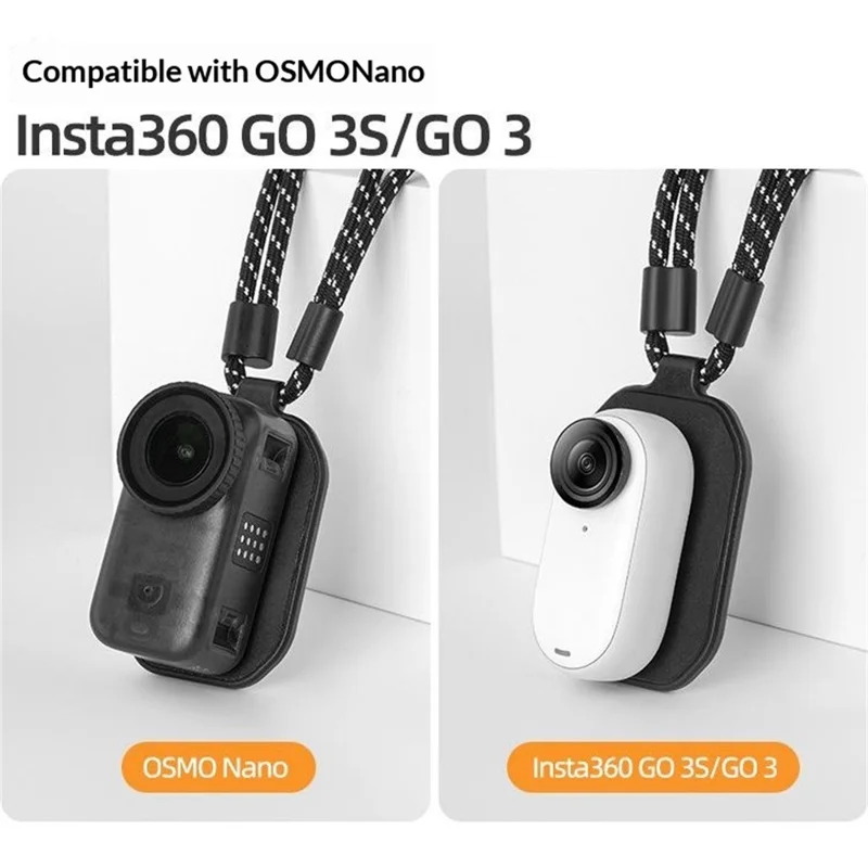 SUNNYLIFE ON-ZJ112 For DJI Osmo Nano  /  Mic  /  Insta360 GO 3  /  3S Magnetic Neck Strap POV Shooting Microphone Holder - Black