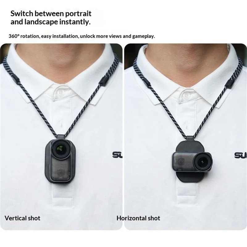 SUNNYLIFE ON-ZJ112 For DJI Osmo Nano  /  Mic  /  Insta360 GO 3  /  3S Magnetic Neck Strap POV Shooting Microphone Holder - Black