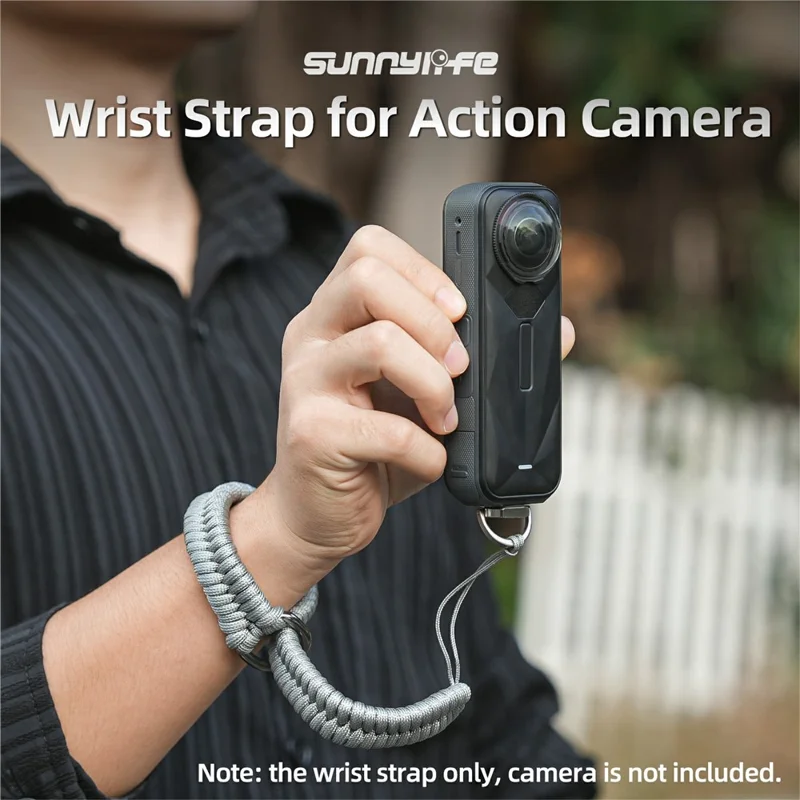 SUNNYLIFE GS039 Universal Action Camera Wrist Strap Anti-Loss Braided Hand Strap with 1 / 4 inch Carbon Steel Screw - Grey
