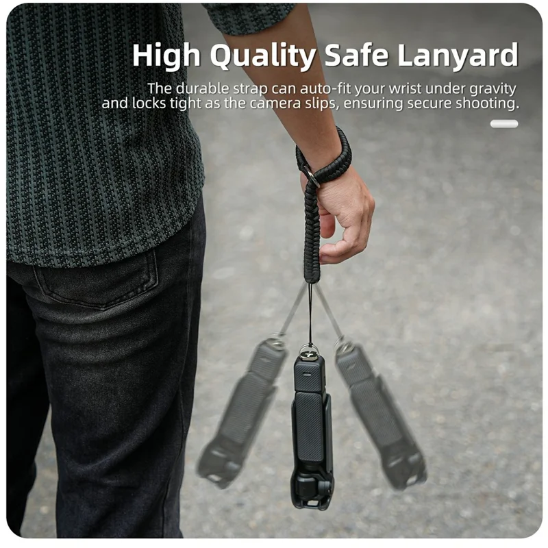 SUNNYLIFE GS039 Universal Action Camera Wrist Strap Anti-Loss Braided Hand Strap with 1 / 4 inch Carbon Steel Screw - Grey