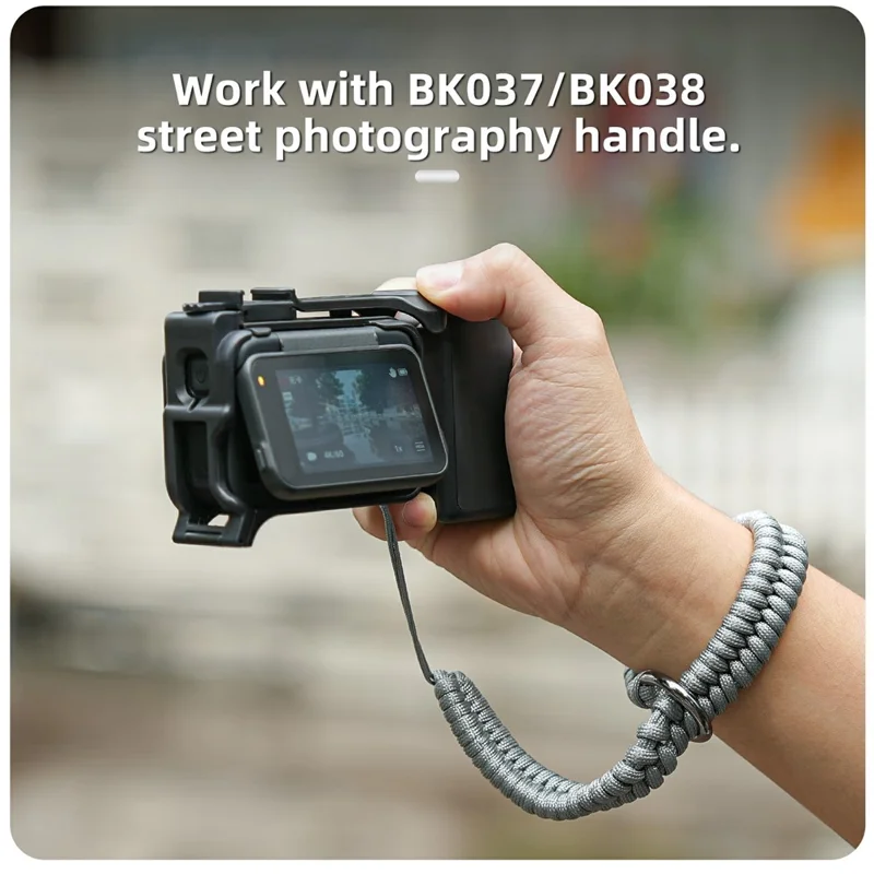 SUNNYLIFE GS039 Universal Action Camera Wrist Strap Anti-Loss Braided Hand Strap with 1 / 4 inch Carbon Steel Screw - Grey