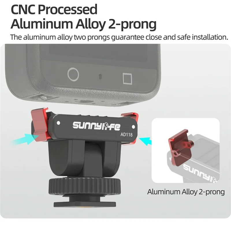SUNNYLIFE AD118 Magnetic Quick Release Adapter for DJI Osmo 360  /  Action 5 Pro  /  4  /  3  /  2 Adjustable Camera Mount