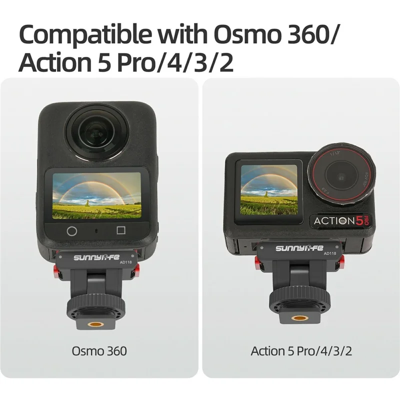 SUNNYLIFE AD118 Magnetic Quick Release Adapter for DJI Osmo 360  /  Action 5 Pro  /  4  /  3  /  2 Adjustable Camera Mount