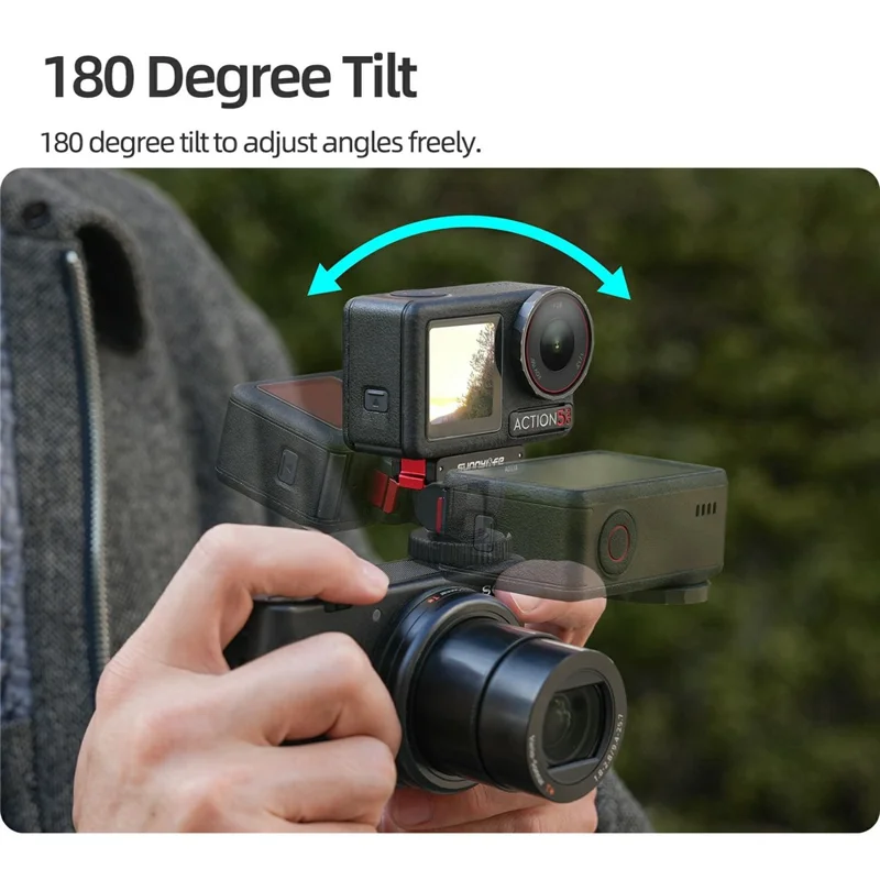 SUNNYLIFE AD118 Magnetic Quick Release Adapter for DJI Osmo 360  /  Action 5 Pro  /  4  /  3  /  2 Adjustable Camera Mount