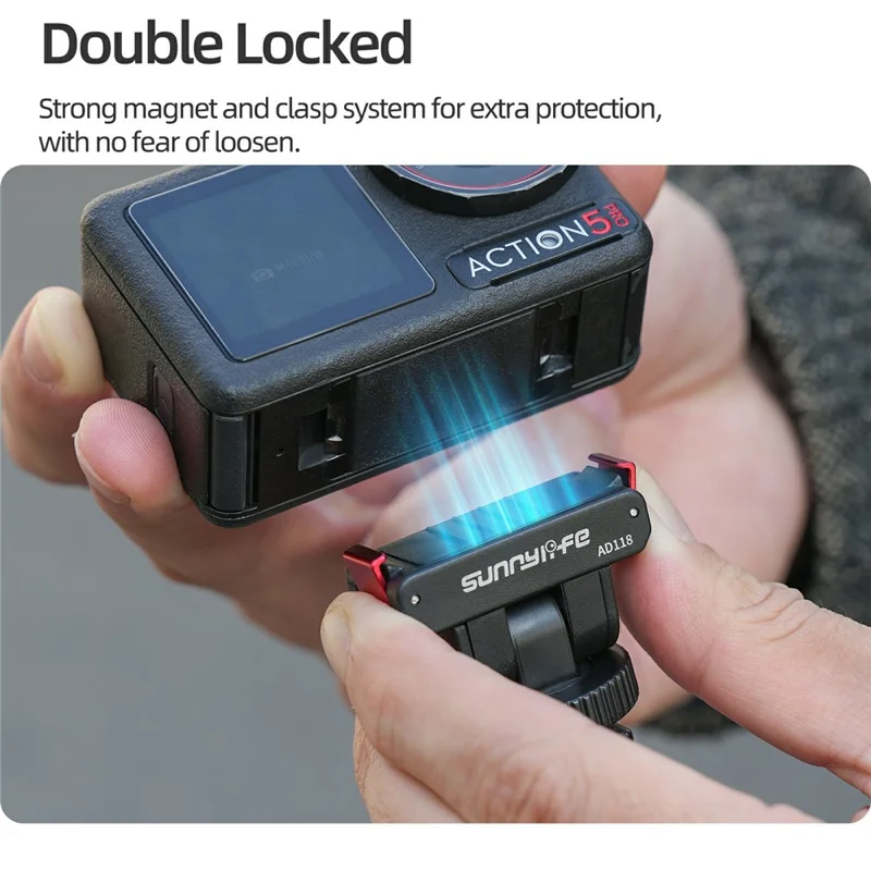 SUNNYLIFE AD118 Magnetic Quick Release Adapter for DJI Osmo 360  /  Action 5 Pro  /  4  /  3  /  2 Adjustable Camera Mount