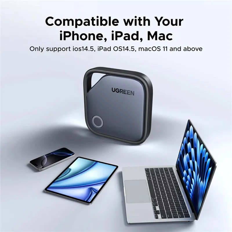 UGREEN CM816-45297 Localizador inteligente para llaves, buscador de objetos, SmartTag para dispositivos iOS - Negro