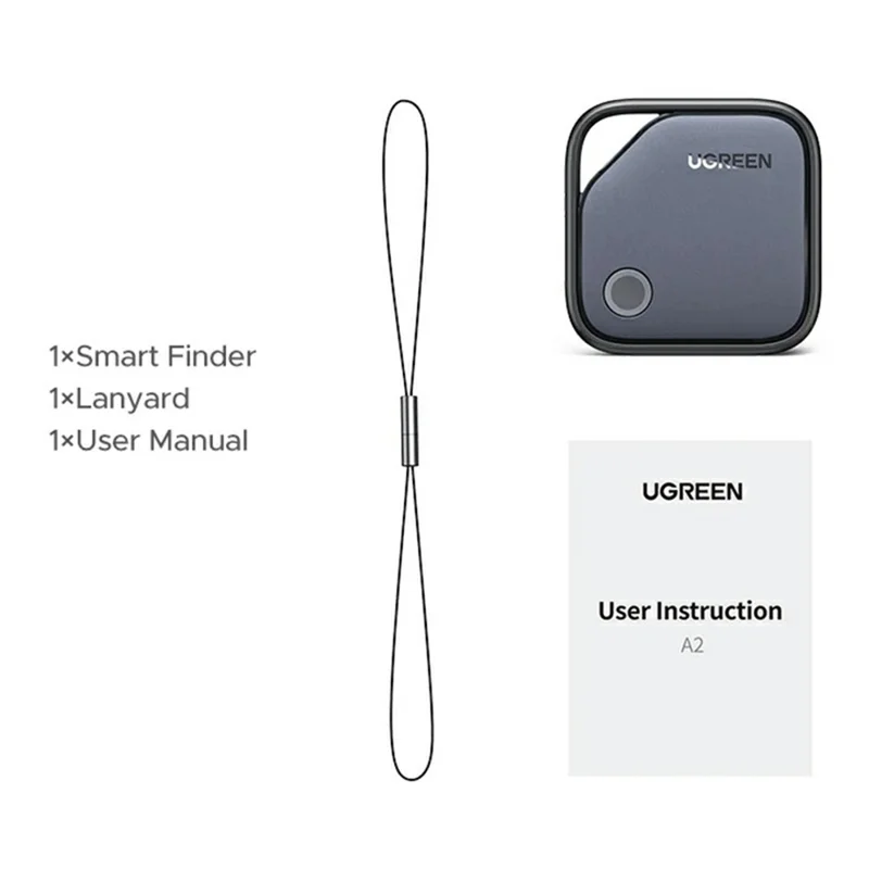 UGREEN CM816-45297 Localizador inteligente para llaves, buscador de objetos, SmartTag para dispositivos iOS - Negro
