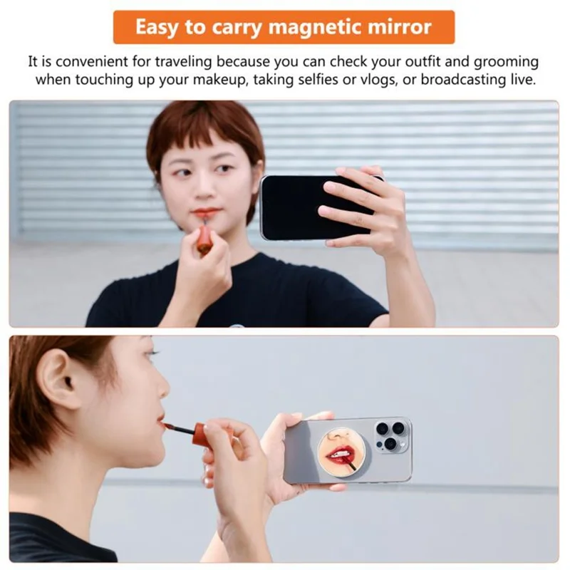 Miroir de maquillage et selfie magnétique PULUZ PU736W, miroir portable pour caméra arrière - Blanc
