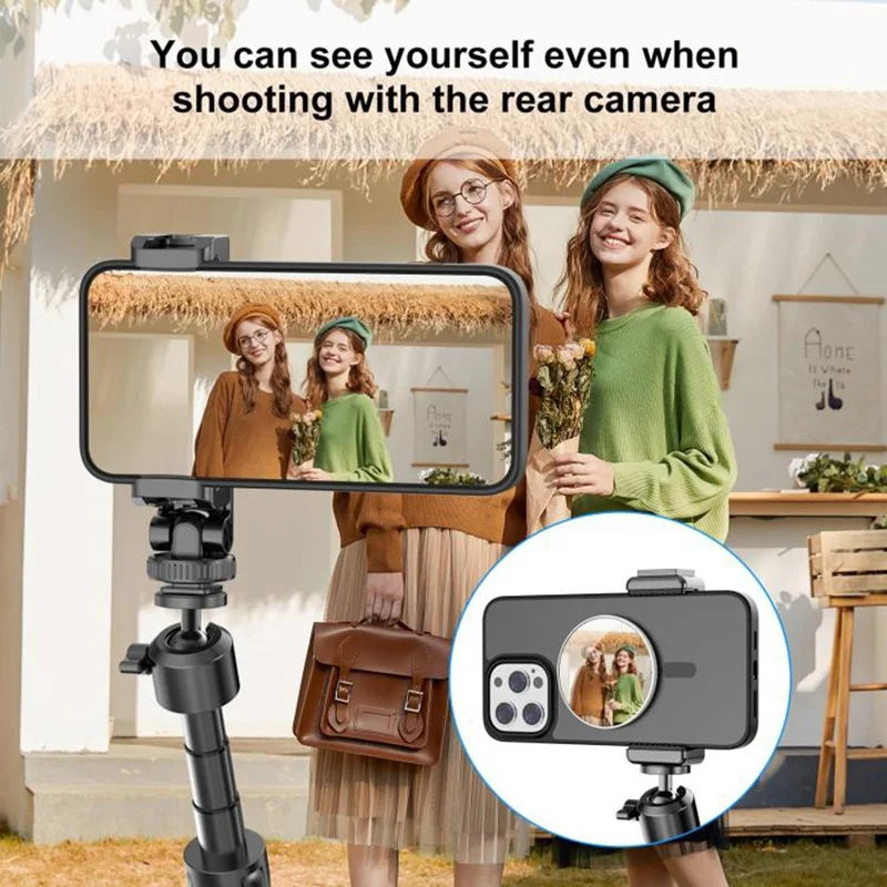 Miroir de maquillage et selfie magnétique PULUZ PU736W, miroir portable pour caméra arrière - Blanc