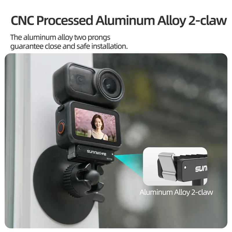 SUNNYLIFE ON-SC113 Für DJI Osmo Action 6 / Nano Zweirichtungs-Magnet-Schnellwechsel-Kugelkopf-Saugheber-Halterung - Schwarz