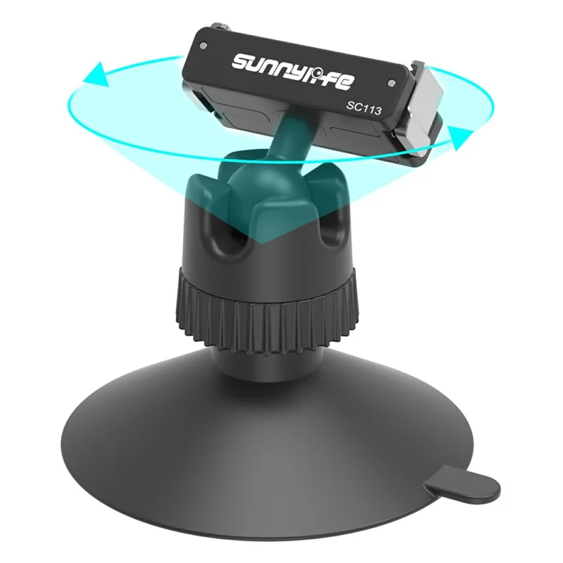 SUNNYLIFE ON-SC113 Für DJI Osmo Action 6 / Nano Zweirichtungs-Magnet-Schnellwechsel-Kugelkopf-Saugheber-Halterung - Schwarz