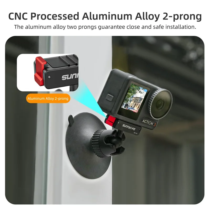 SUNNYLIFE SC114 Magnetische Schnellwechsel-Kugelgelenk-Saugnapfhalterung für DJI Osmo 360 / Action 5 Pro / 4 / 3 Kamera