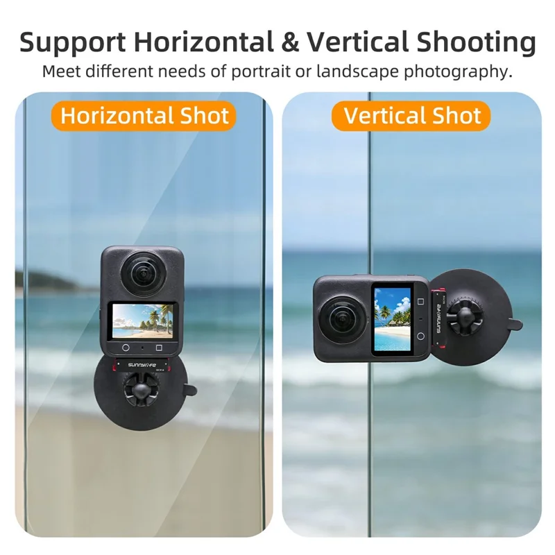 SUNNYLIFE SC114 Magnetische Schnellwechsel-Kugelgelenk-Saugnapfhalterung für DJI Osmo 360 / Action 5 Pro / 4 / 3 Kamera