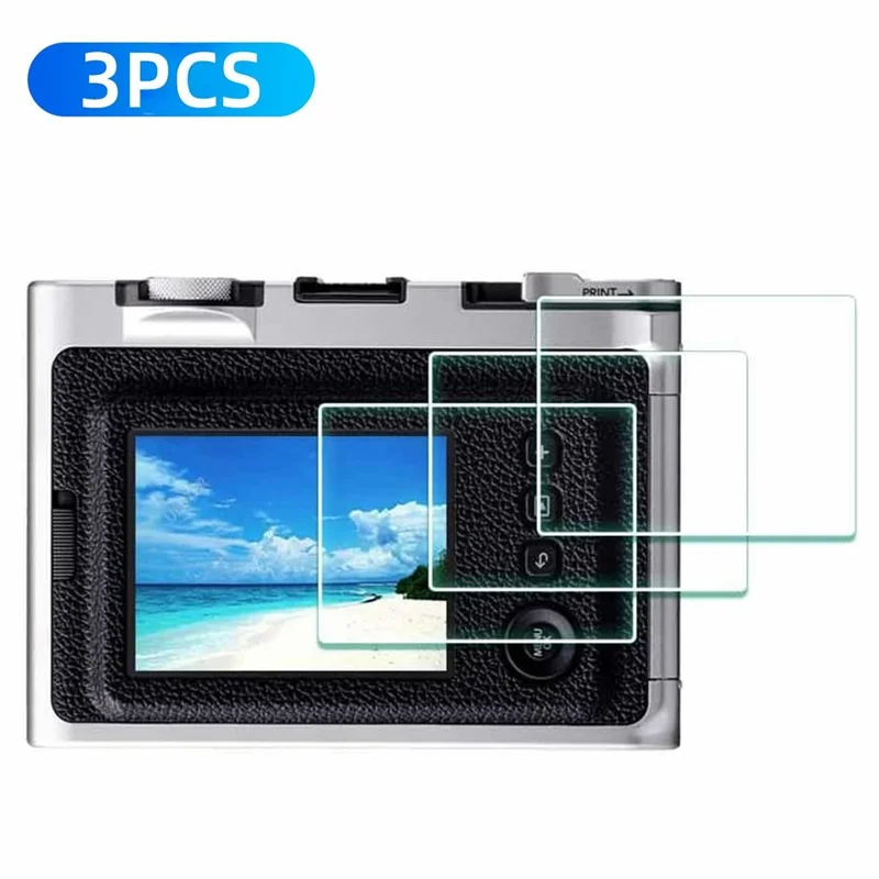 3 st till Fujifilm Instax Mini Evo kameraskärmsskydd 9H härdat glas mot skråmor HD kamerahölje - Transparent