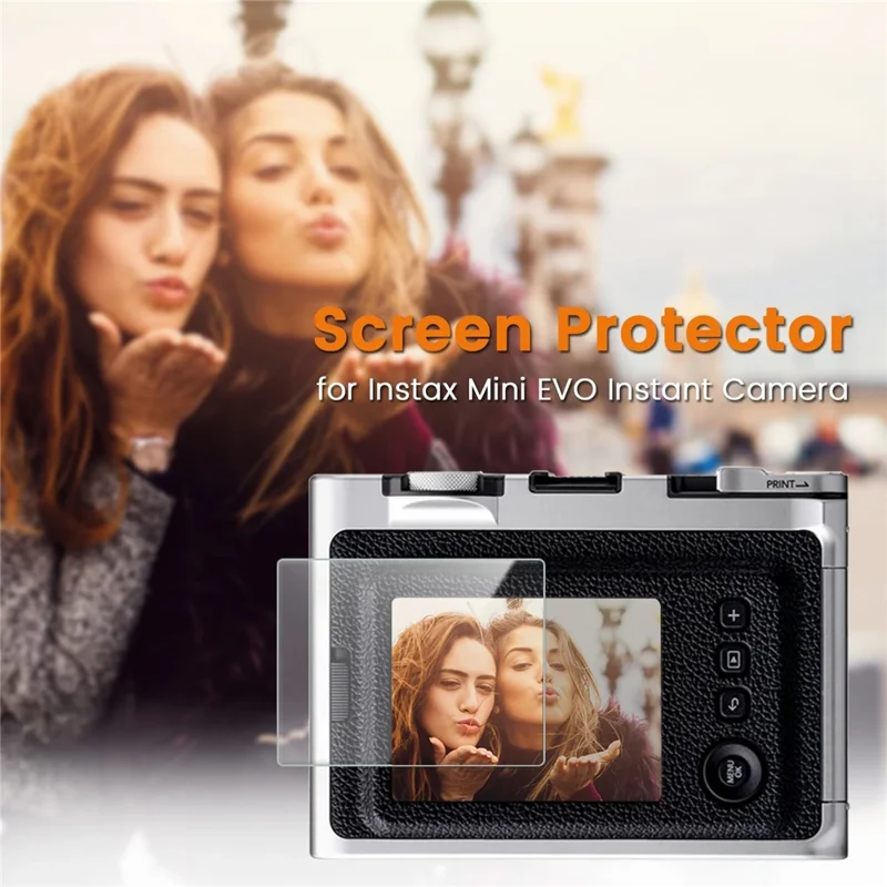 3 st till Fujifilm Instax Mini Evo kameraskärmsskydd 9H härdat glas mot skråmor HD kamerahölje - Transparent