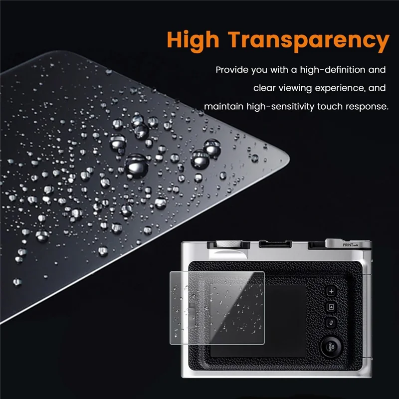 3 st till Fujifilm Instax Mini Evo kameraskärmsskydd 9H härdat glas mot skråmor HD kamerahölje - Transparent