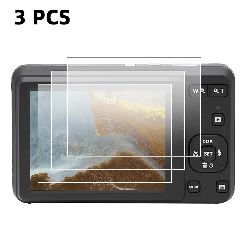 3 قطع لحماية شاشة كاميرا Kodak Pixpro FZ55، زجاج مُصَلّب 9H، فيلم كاميرا شفاف عالي الدقة مقاوم للخدوش