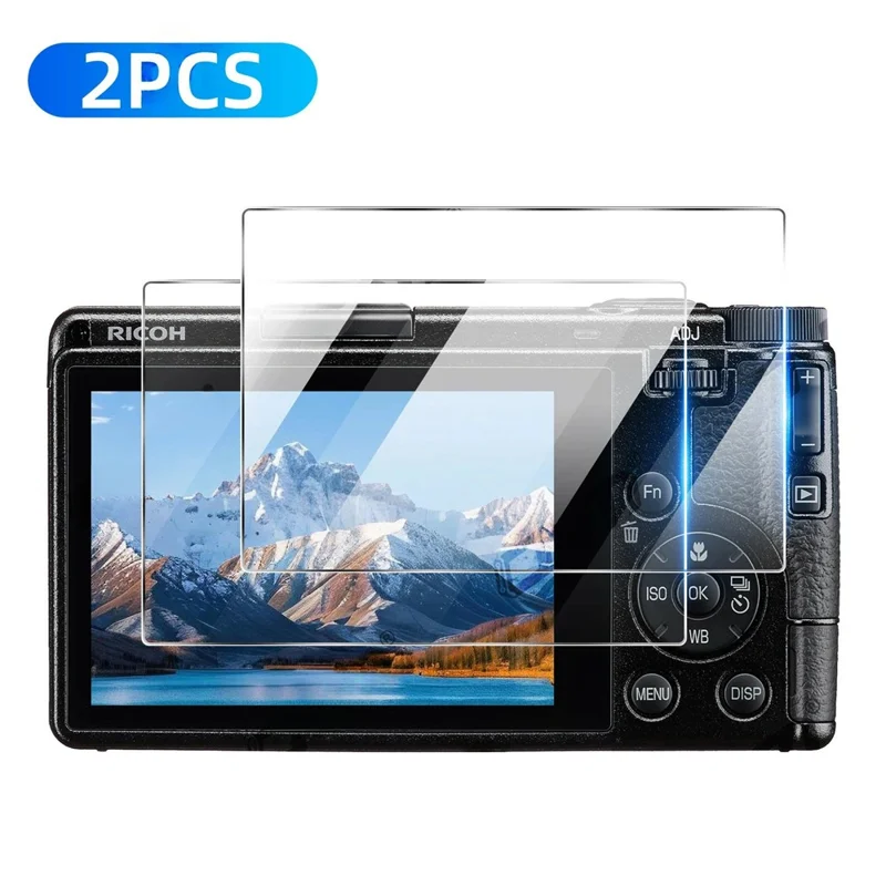 2 Pezzi per Ricoh GR IV Protettore Schermo Fotocamera in Vetro Temperato 9H Anti-Graffio HD Pellicola Trasparente