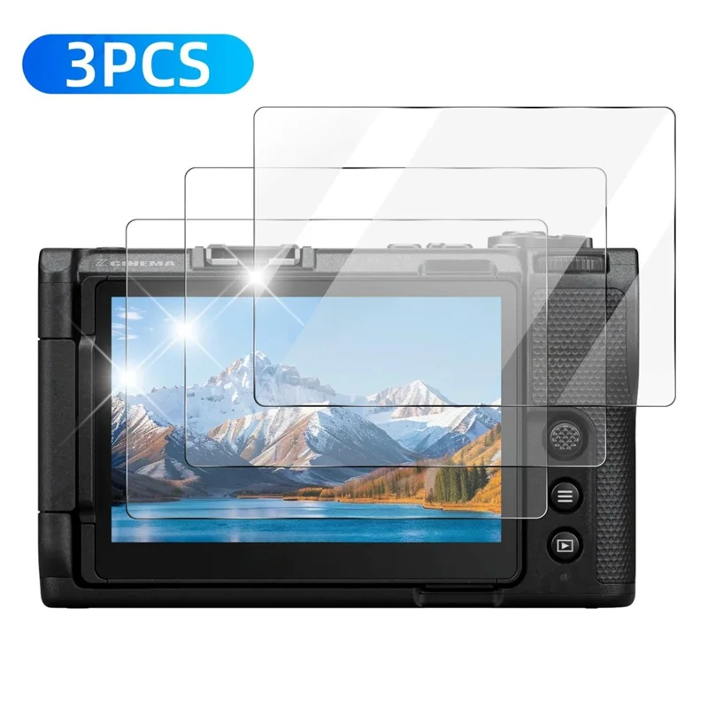 3Pcs for Nikon ZR Camera Screen Protector 9H Tempered Glass Anti-Scratch HD Camera Film - Transparent
