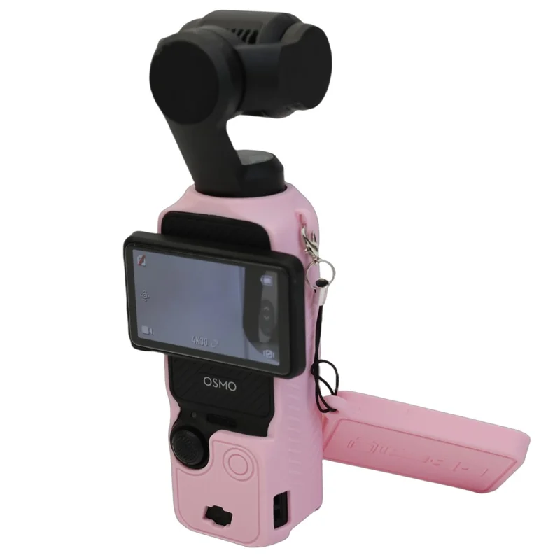 For DJI Osmo Pocket 3 Silicone Case Camera Soft Protective Cover with Lens Cap Screen Cover - Pink