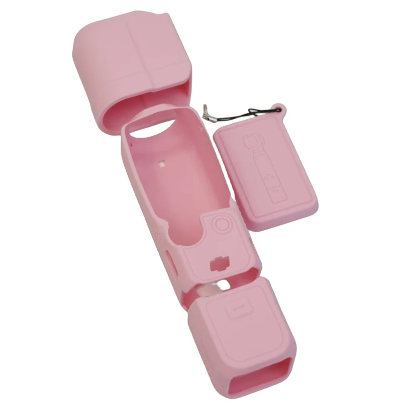 For DJI Osmo Pocket 3 Silicone Case Camera Soft Protective Cover with Lens Cap Screen Cover - Pink