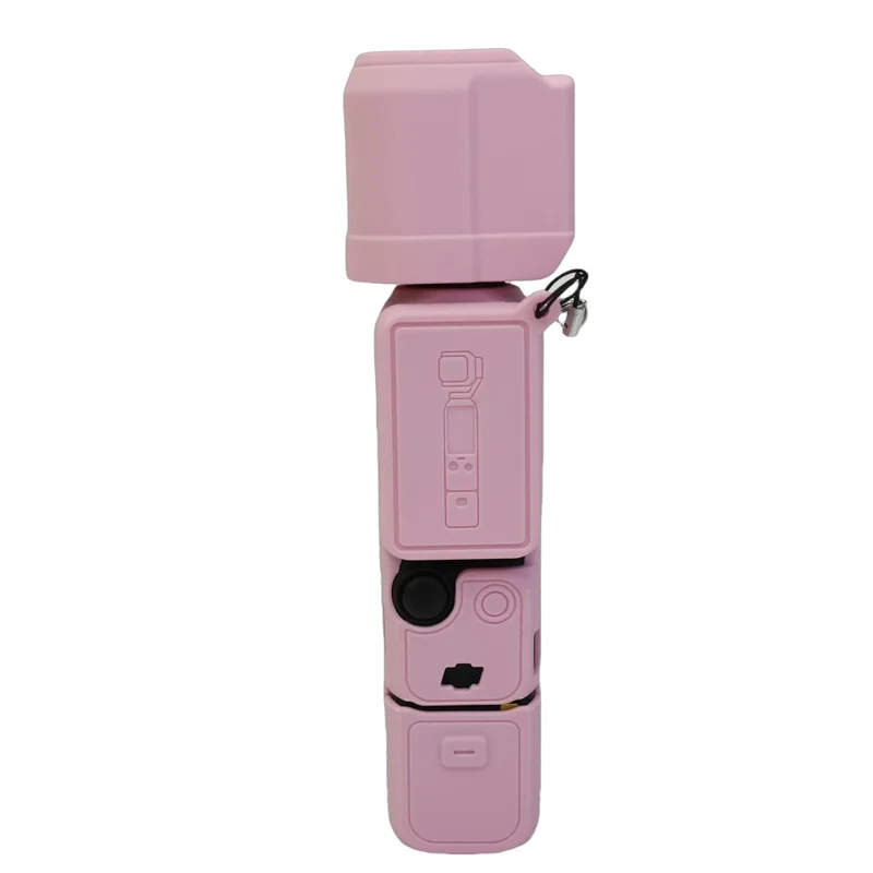 For DJI Osmo Pocket 3 Silicone Case Camera Soft Protective Cover with Lens Cap Screen Cover - Pink