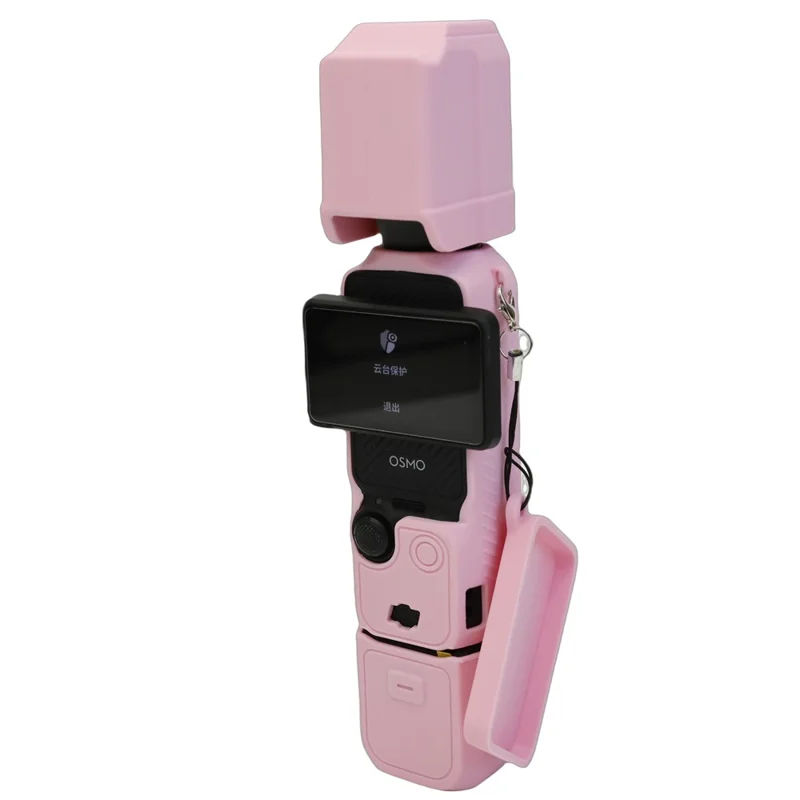 For DJI Osmo Pocket 3 Silicone Case Camera Soft Protective Cover with Lens Cap Screen Cover - Pink