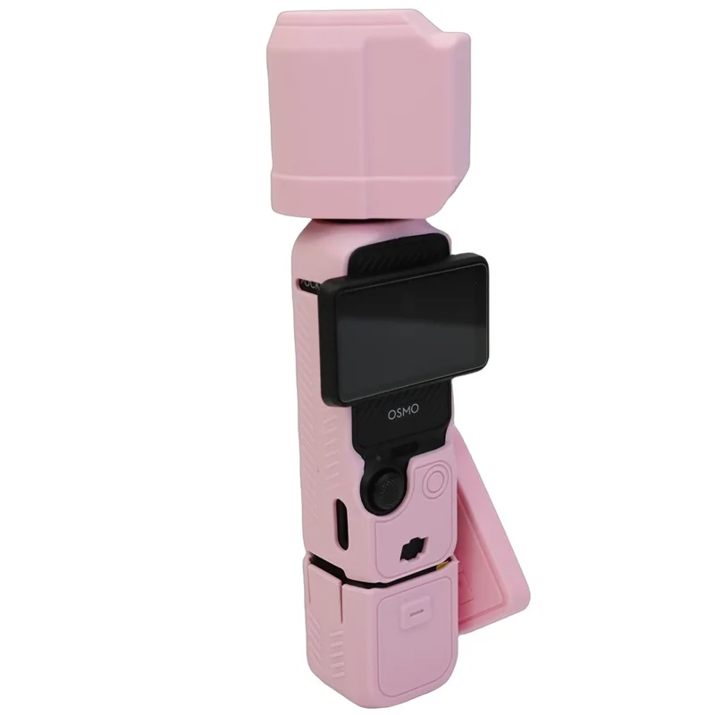 For DJI Osmo Pocket 3 Silicone Case Camera Soft Protective Cover with Lens Cap Screen Cover - Pink