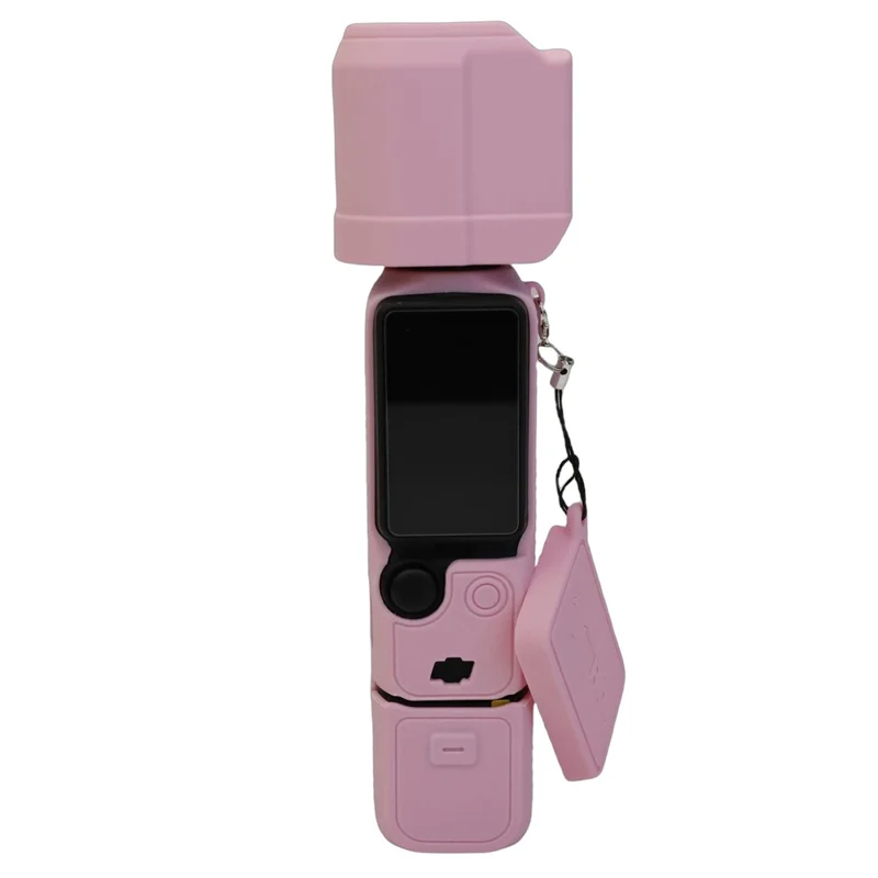 For DJI Osmo Pocket 3 Silicone Case Camera Soft Protective Cover with Lens Cap Screen Cover - Pink