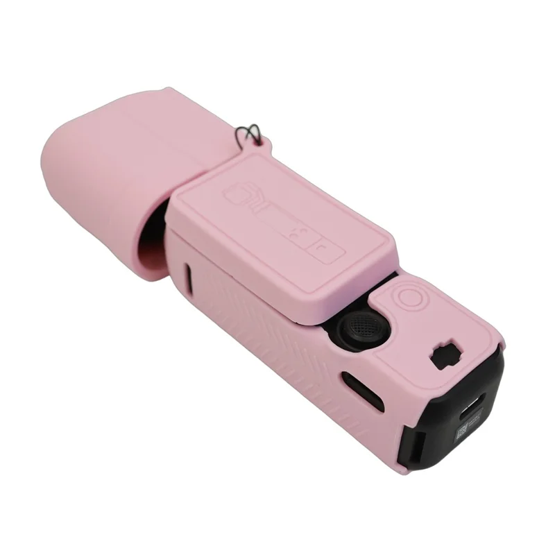 For DJI Osmo Pocket 3 Silicone Case Camera Soft Protective Cover with Lens Cap Screen Cover - Pink