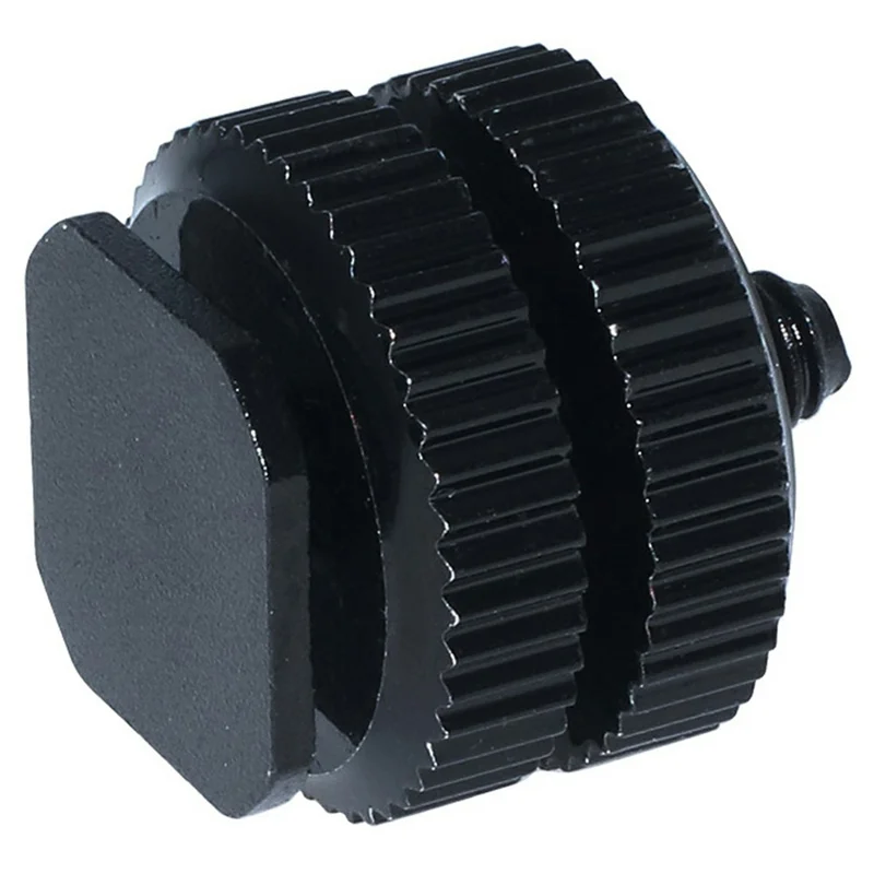 E001 1/4 tomme Skrue Hot Shoe Holder Aluminiumlegering Adapter til Flash DSLR Kamera Mikrofonstativ Holder - Sort