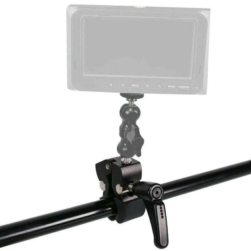 Z039 Photography Clamp 1 / 4''  3 / 8'' Thread Crab Pliers Clip for DSLR Cameras - Black