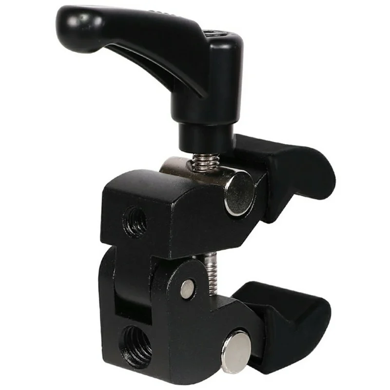Z039 Photography Clamp 1 / 4''  3 / 8'' Thread Crab Pliers Clip for DSLR Cameras - Black