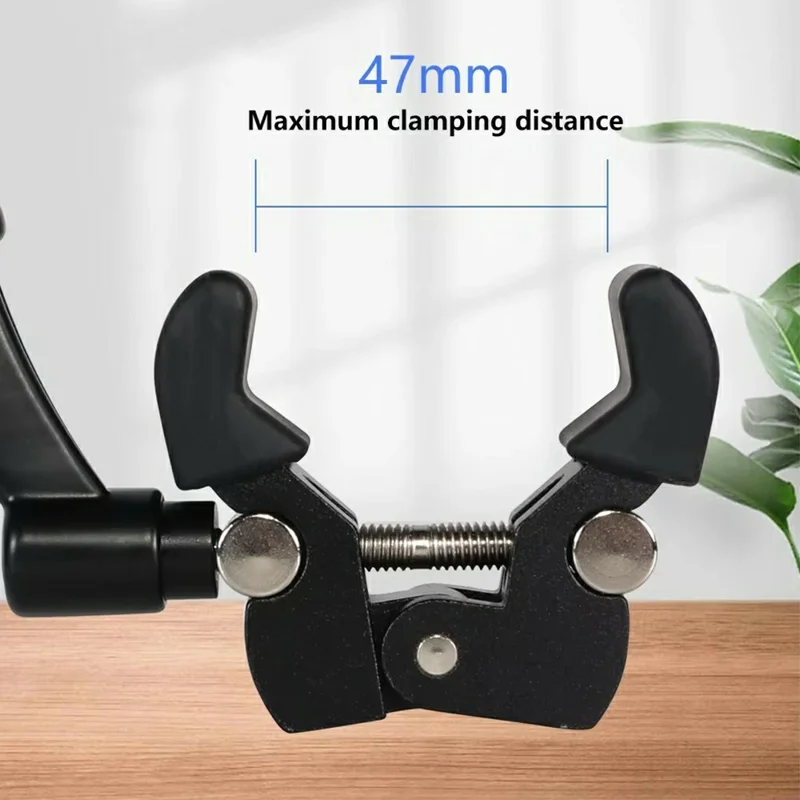 Z039 Photography Clamp 1 / 4''  3 / 8'' Thread Crab Pliers Clip for DSLR Cameras - Black