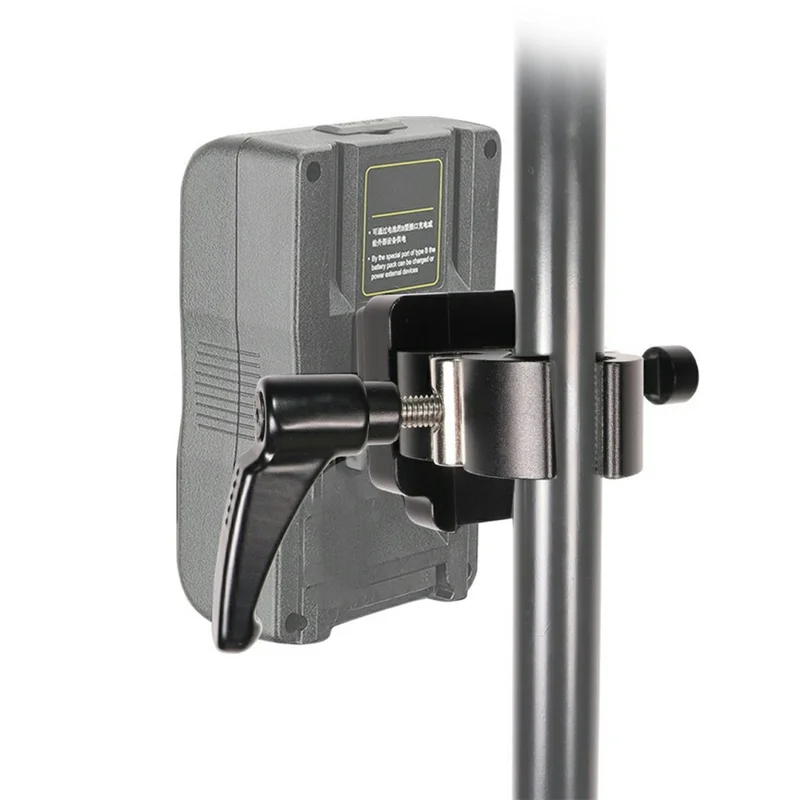 LB16 Aluminum Alloy Camera Clamp V-Lock Mount Quick Release Adapter for V-Port Battery Plate - Black