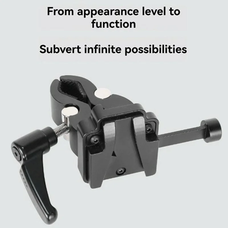 LB16 Aluminum Alloy Camera Clamp V-Lock Mount Quick Release Adapter for V-Port Battery Plate - Black
